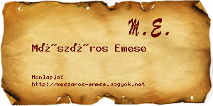 Mészáros Emese névjegykártya